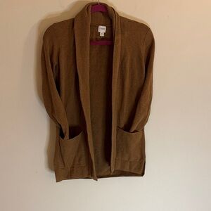 J. Crew Women's Brown Open Front Cardigan with Pockets